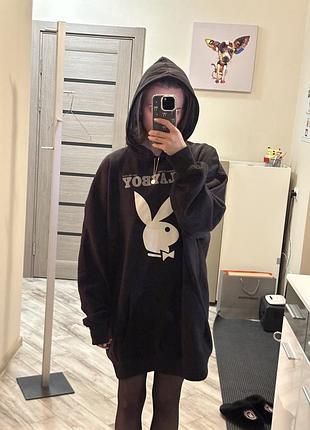 Жіноче подовжене худі playboy (onesize)