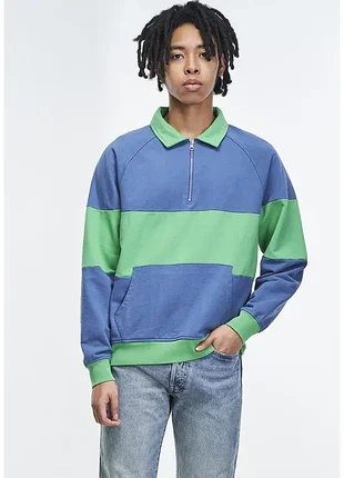 Світшот levi's® Logo 1/4 zip colour block preto polo sweatshirt / s