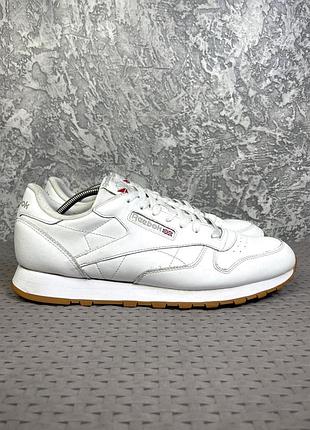 Reebok classic кроссовки 50 размер кожаные спортивные белые