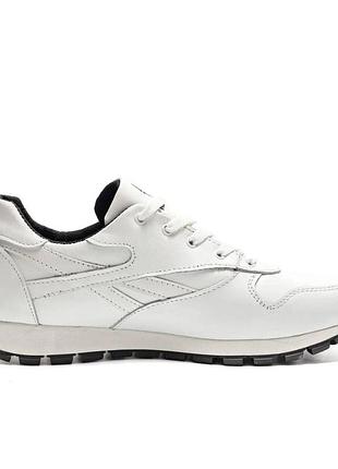 Демисезонные кожаные кроссовки reebok белые7 фото