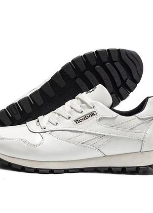 Демисезонные кожаные кроссовки reebok белые9 фото