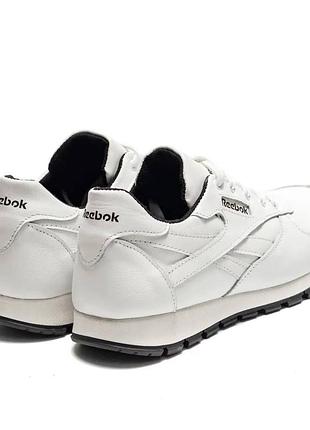 Демисезонные кожаные кроссовки reebok белые8 фото