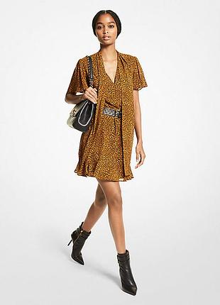 Сукня з анімалістичним леопардовим принтом michael kors leopard print georgette dress