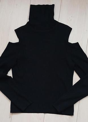 Гольф черный с вырезами на плечах, р.14, river island