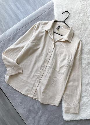 Молочная рубашка h&m