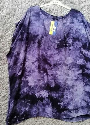 Футболка оверсайз натуральные хлопок принт тайдай полномер