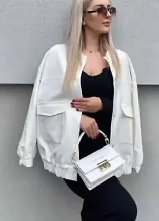 Zara стильная удлиненная куртка-бомбер