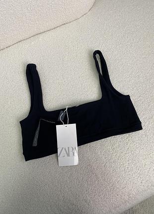 Топ короткий zara, трикотажный топ зара