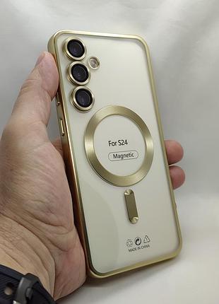 Прозрачный силиконовый чехол, magsafe, бампер для samsung galaxy s24