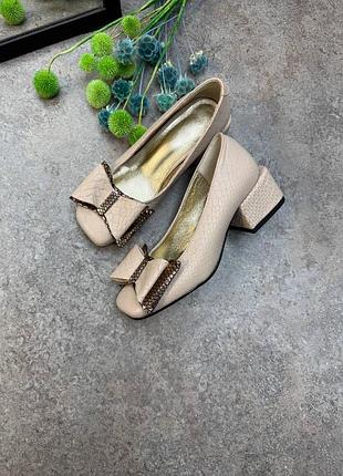 Туфли серебряные из натуральной итальянской кожи под рептилию женские