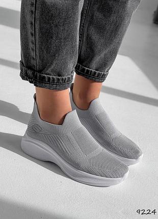 Sale женские текстильные серые кроссовки весна осень