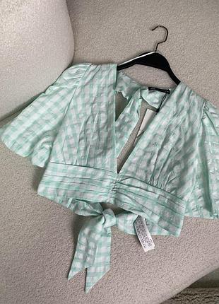 Хлопковый топ zara, блуза с голой спиной зара