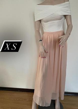 Боді спідниця міді персикова