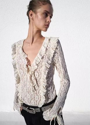 Сетевой топ белый zara new