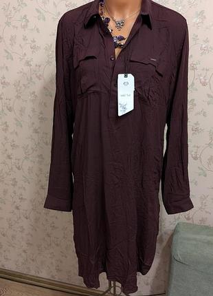 Рубашка бордо подовжена