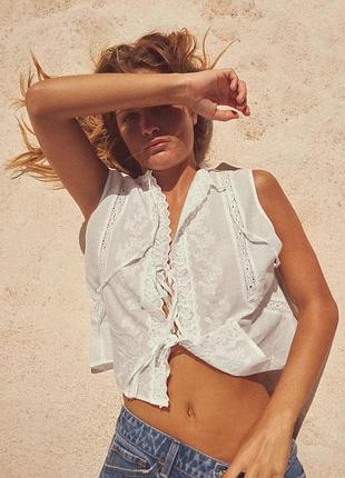 Топ женский белый zara new