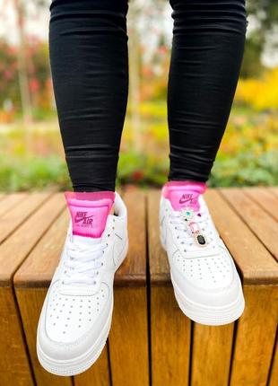 Nike air force 1 lx white lace "pink"🆕 шикарні кросівки найк🆕 купити накладений платіж9 фото