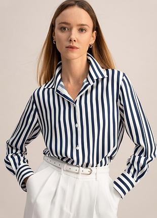 Сорочка шовкова в смужку mulberry silk 'lily silk' 44-46р