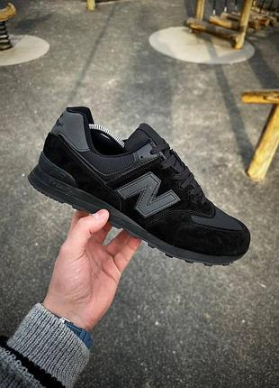Кросівки Hombres New Balance 373v2 Red Navy classic (all black, замша)