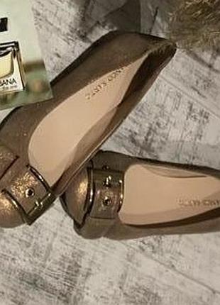Franco sarto-красивые балетки-туфли с золотистым напылением