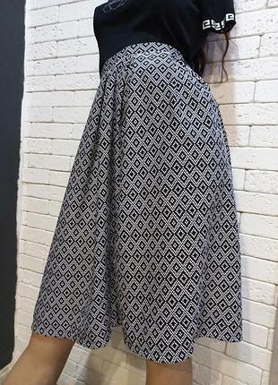 Стильная, фирменная, красивая, юбка миди, расклешенная, высокая посадка