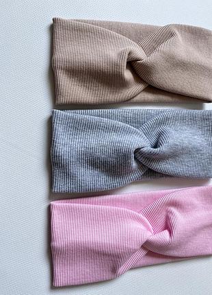 Набор 3 шт повязки рубчик, хлопок