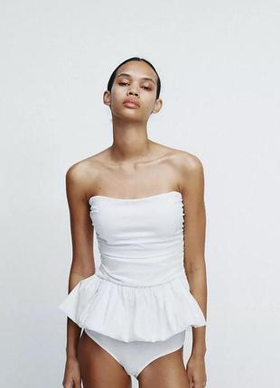 Объемный поплиновый топ zara new4 фото