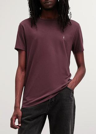 Футболка слим бордовая 'allsaints' tonic crew 48-50р