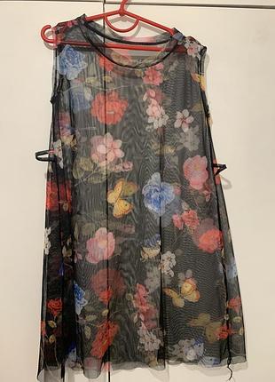 Детское платье туника в сеточку