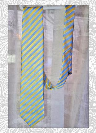 Галстук marks &amp; spencer желто-голубой, новый