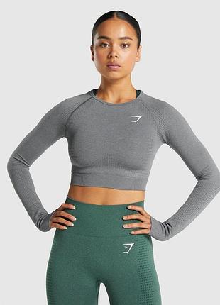 Сірий спортивний топ рашгард gymshark