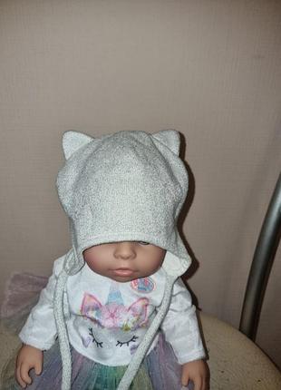 Шапочка демисезонная белочка с серебряным