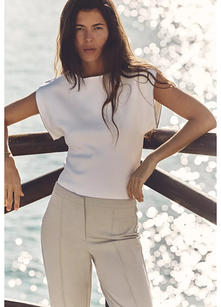 Вязаный топ с застежками zara