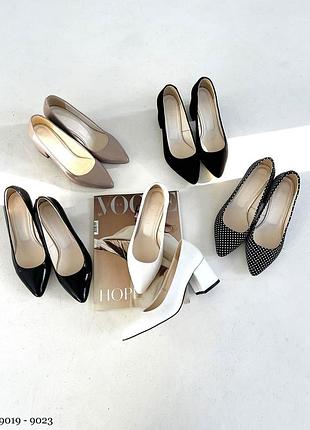 Женские кожаные туфли лодочки