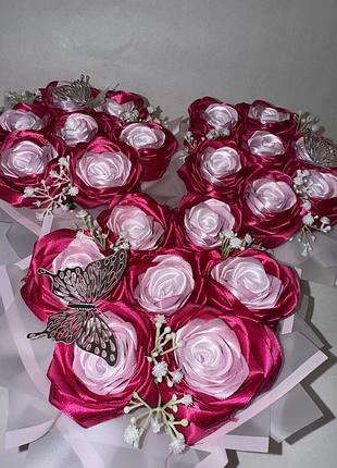 Букет из атласных роз3 фото