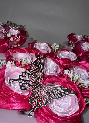 Букет из атласных роз4 фото