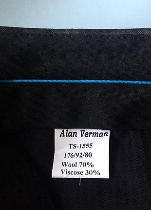 Чоловічий костюм alan verman/німеччина/ 70% вовна/30% віскоза9 фото