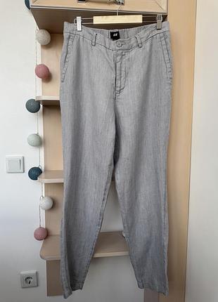 Льняные брюки h&m, 100% лён