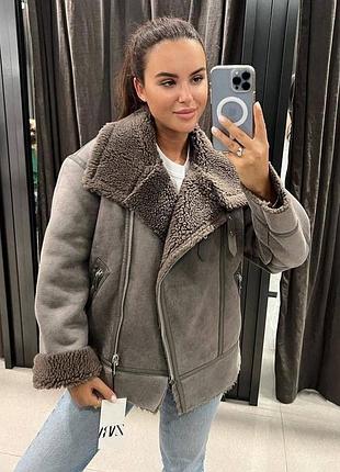 Дубленка теплая повседневная на любой рост