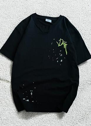 Черная футболка dior lv
