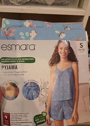 Пижама с шорами в цветочный принт