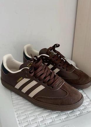 Кросівки adidas samba brown leather premium