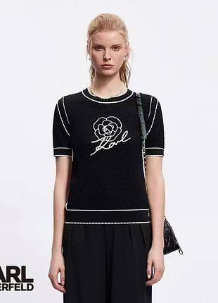 Футболка тонкая вязка женская karl lagerfeld