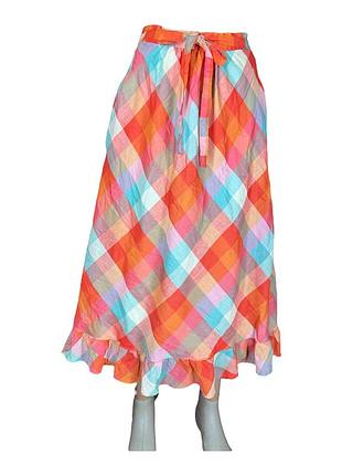 Романтична спідниця в клітинку з рюшами