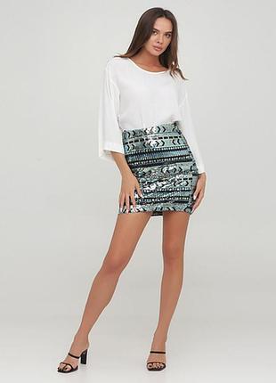 Супер гламурная сияющая юбка в пайетках nly trend 38р