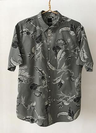 Шикарна гавайська сорочка h & m, кольору хакi, розмiр l