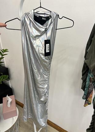 Платье серебряное с переливом