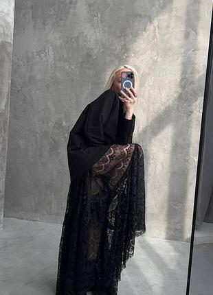 Женская гипюровая юбка макси