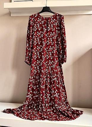 Темно-червоне,натуральне плаття