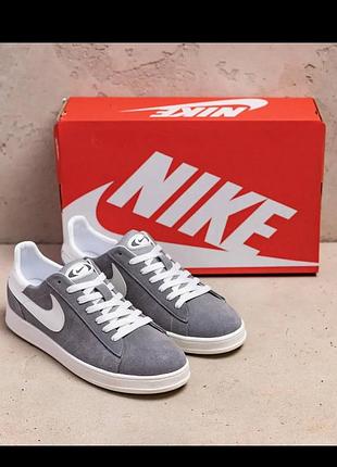 Чоловічі кеди з натуральної замші сірого кольору nike